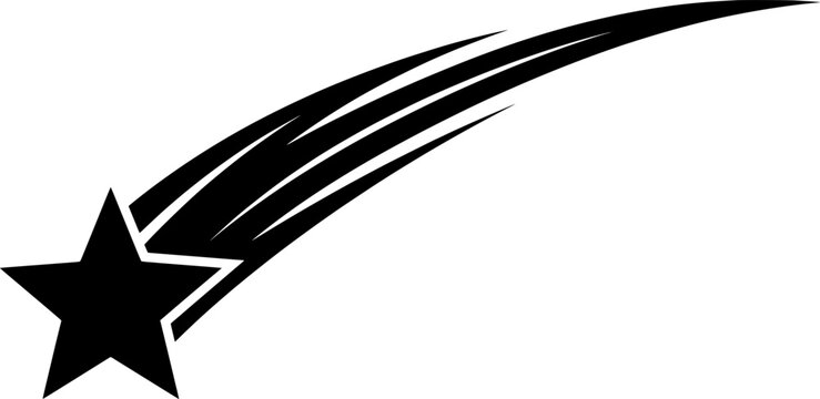 vector clip art shooting star on white background for web and graphic design
