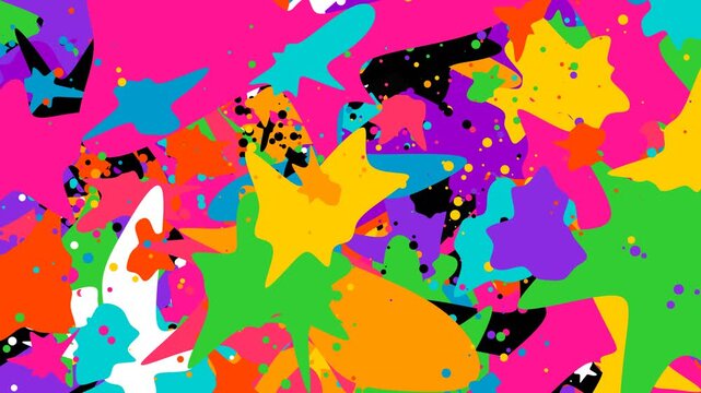 Colorful Paint Splash Transition Animation Background