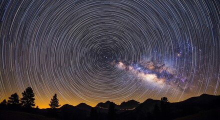 Star trails night sky astrophotography