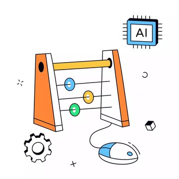 AI Computing and Data Processing Abacus Animation
