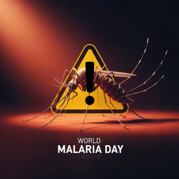 Malaria awareness mosquito bite danger warning sign world malaria day