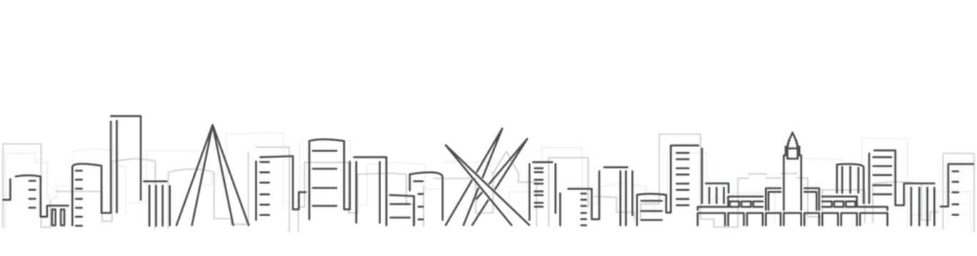 Goiania Simple Dark Lines Skyline on White Background