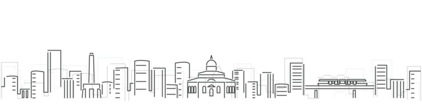 Addis Ababa Simple Dark Lines Skyline on White Background