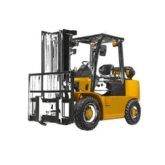Yellow forklift truck isolated on a transparent background 1 © Nasima Begum