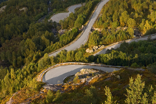 Scenic road in Norway at Lysefjord