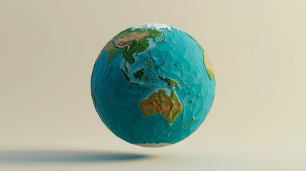 Fototapeta premium 3D Earth Globe Floating on Pink Pastel Background