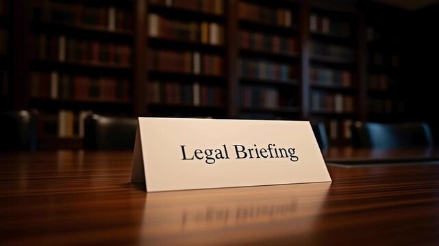 Legal briefing in a law office for the concept of law and justice.