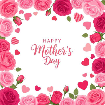 Elegant floral arrangement celebrating mother's day with red roses isolated on transparent background