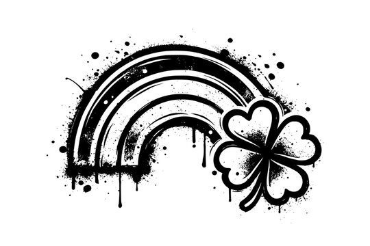 st patrick's day graffiti rainbow with shamrock