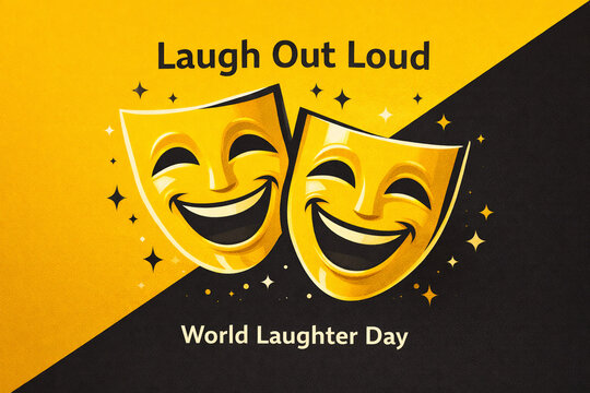Joyful and uplifting image representing World Laughter Day, capturing genuine happiness, laughter, and positive emotions. Highlights mental wellness, stress relief, and human connection. Ideal for soc