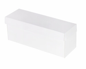 Fototapeta premium Long White Cardboard Box With Lid