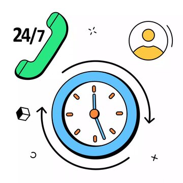 24 7 Customer Support and Service Animation