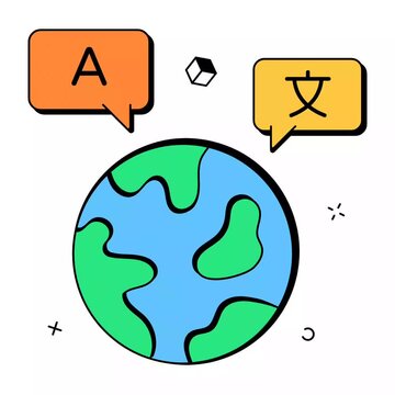 Worldwide Communication and Multilingual Support Animation
