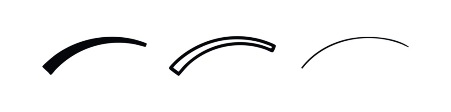 Curved Arc Line Icon Set - Minimalist Design Elements and Abstract Shapes