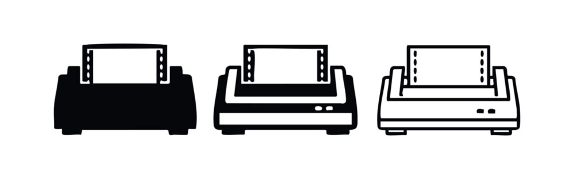 Receipt printer or Point of Sale (POS) terminal icon set