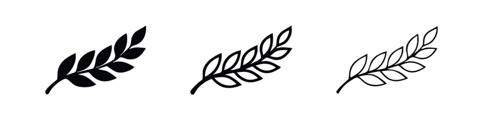 Botanical leaf branch icon set. Nature, agriculture, or peace symbol vector illustration. © liubomir118809