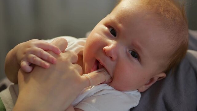 Careful And Affectionate Dental Cleaning Methods. Nurturing And Delicate Approaches To Maintaining Dental Health. Refined And Gentle Techniques Employed In Caring For Teeth Of Infants And Brides