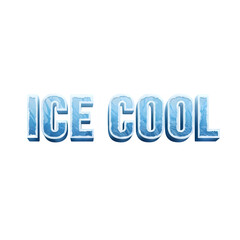 Fototapeta premium Ice cool text isolated on transparent background