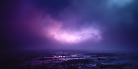 Fototapeta premium Atmospheric Deep Violet Fog and Purple Smoke on Dark Background