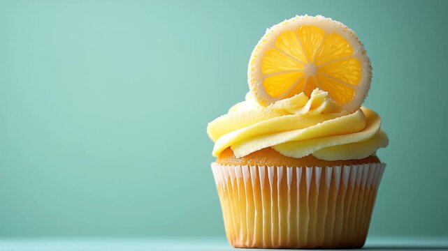 food presentation, delicious lemon cupcake
