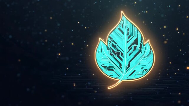 digital leaf logo, environmental protection