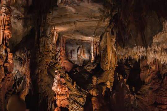 Corridor View Inside Petralona Cave Greece
