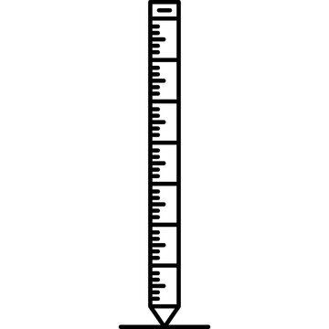 Minimalistic surveyor leveling rod outline icon