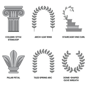 vector illustration of a set of greek symbols