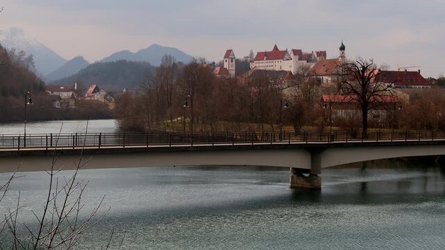 historic cityscape fuessen germany 4k 25fps video