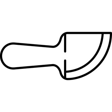 Minimalistic sailmaker seam rubber tool outline icon