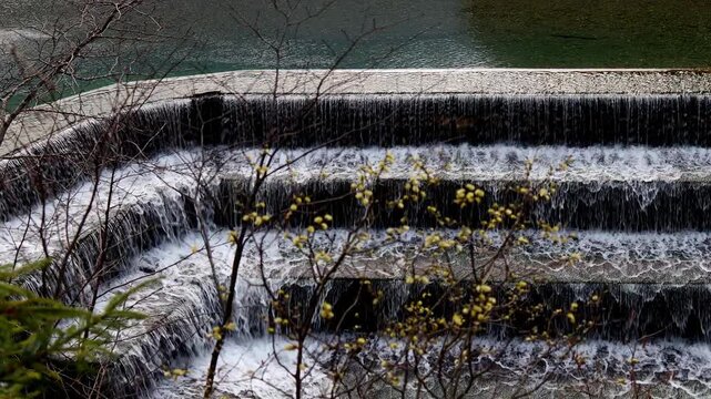 the lech waterfall near fuessen germany 4k 25fps video with audio