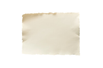 Fototapeta premium Aged paper blank page with textured deckle edge, vintage document or invitation material, transparent background