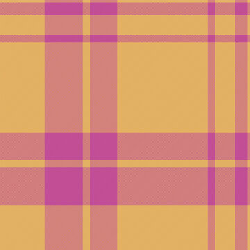Classy background pattern seamless, folk vector check texture. Arabic tartan fabric textile plaid in amber and fandango colors.