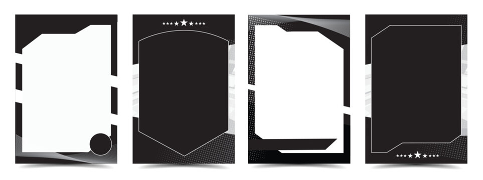 dark mode sport player trading card frame border