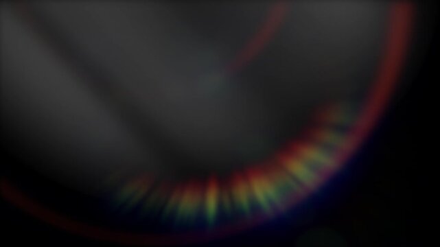 Cinematic Hoop Light Flare Overlay - Rainbow Spectrum Circular Lens Ring