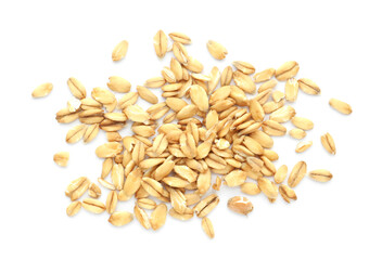 Obraz premium Oat flakes isolated on white, top view