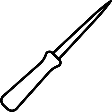 Minimalistic basket weaving bodkin awl outline icon