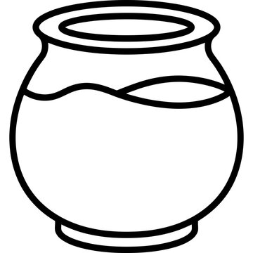 Minimalistic pot of red bole clay outline icon