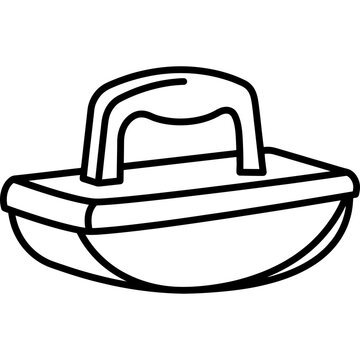 Minimalistic rocking desk ink blotter outline icon