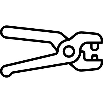 Minimalistic hand nibbler sheet metal cutting tool outline icon