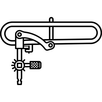 Minimalistic clock mainspring winder outline icon