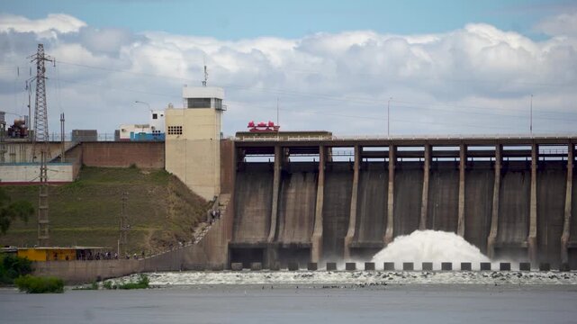 represa de agua, hidroel&eacute;ctrica, dique, 