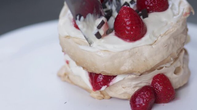 postre torta con fresas frutilla