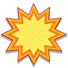 Fototapeta premium Retro comic book style yellow explosion speech bubble graphic element