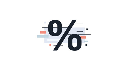 Obraz premium Percent sign with colorful abstract lines.