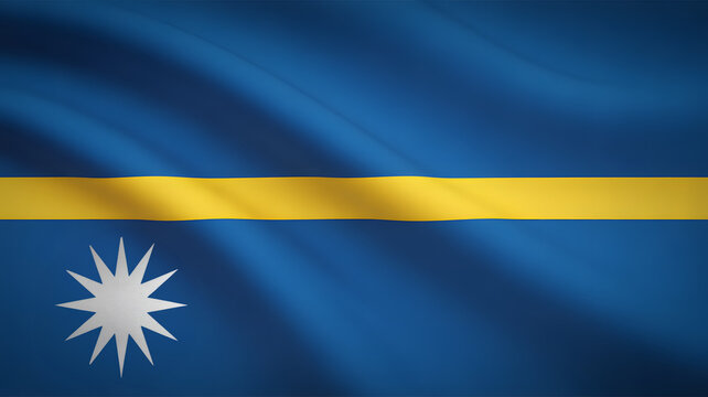 Official waving flag of Nauru, a powerful symbol of national pride and identity for global events or patriotic celebrations