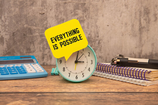Everything is possible phrase written with a typewriter