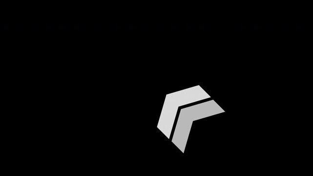 Down To Up Diagonal Left Arrow Directional Loop Animation White Isolated On Black Background