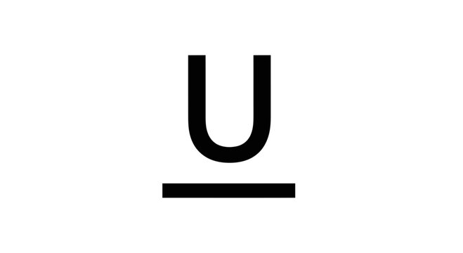 Black letter U symbol icon.