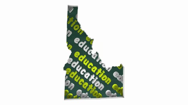 Idaho ID Education School Board District State Map Student Learning 3d Animation